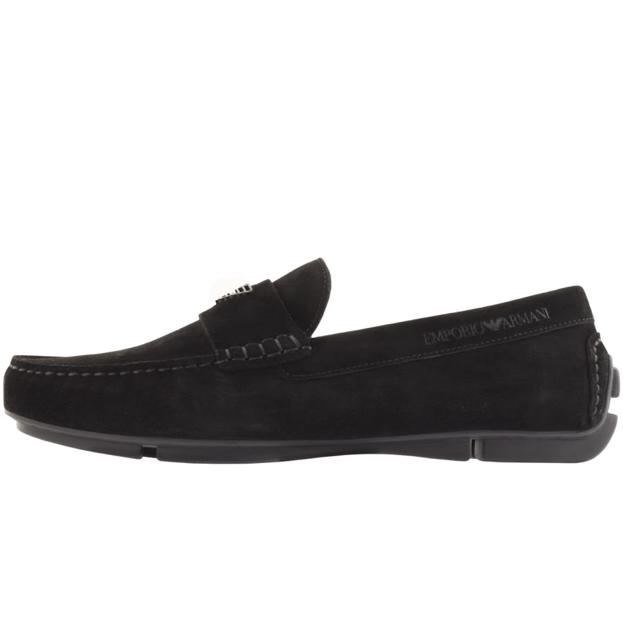 Alternative Image for ProductEmporio Armani Suede Driver Shoes Black1